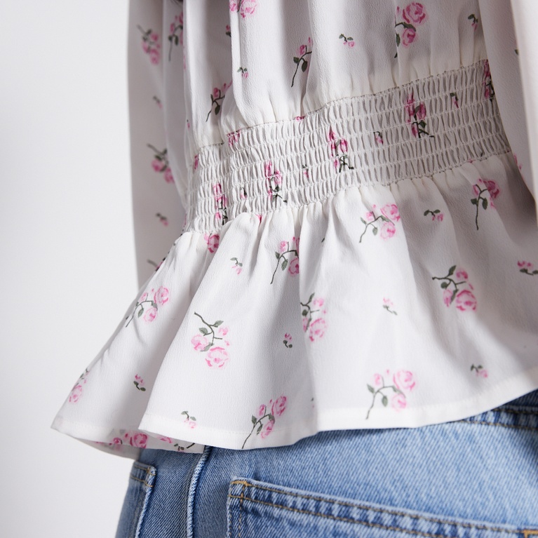 V-neck peplum blouse "Gianna" Print 4